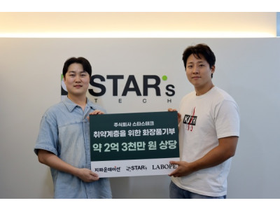 ㈜스타스테크, 지파운데이션 나눔가게에 2억 3천만 원 상당 자사 화장품 4,072개 기부